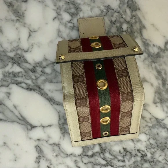 Gucci GG‎ Ophidia Wallet Leather Web Ivory/White, Rare - Picture 3 of 10